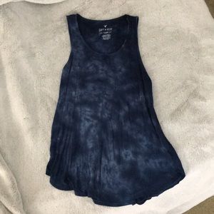 Blue tie dye tank top